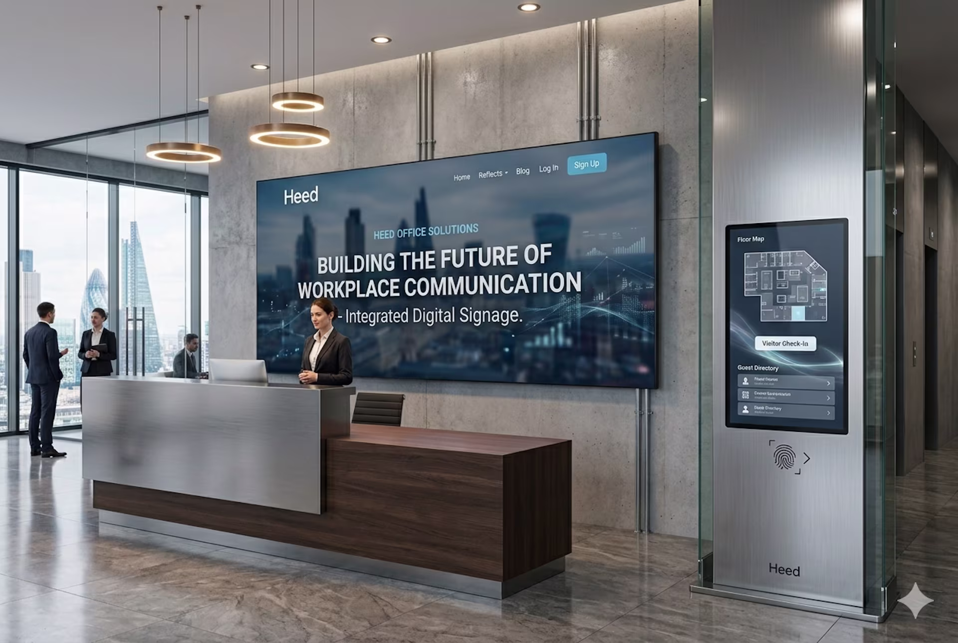 Digital signage in modern reception