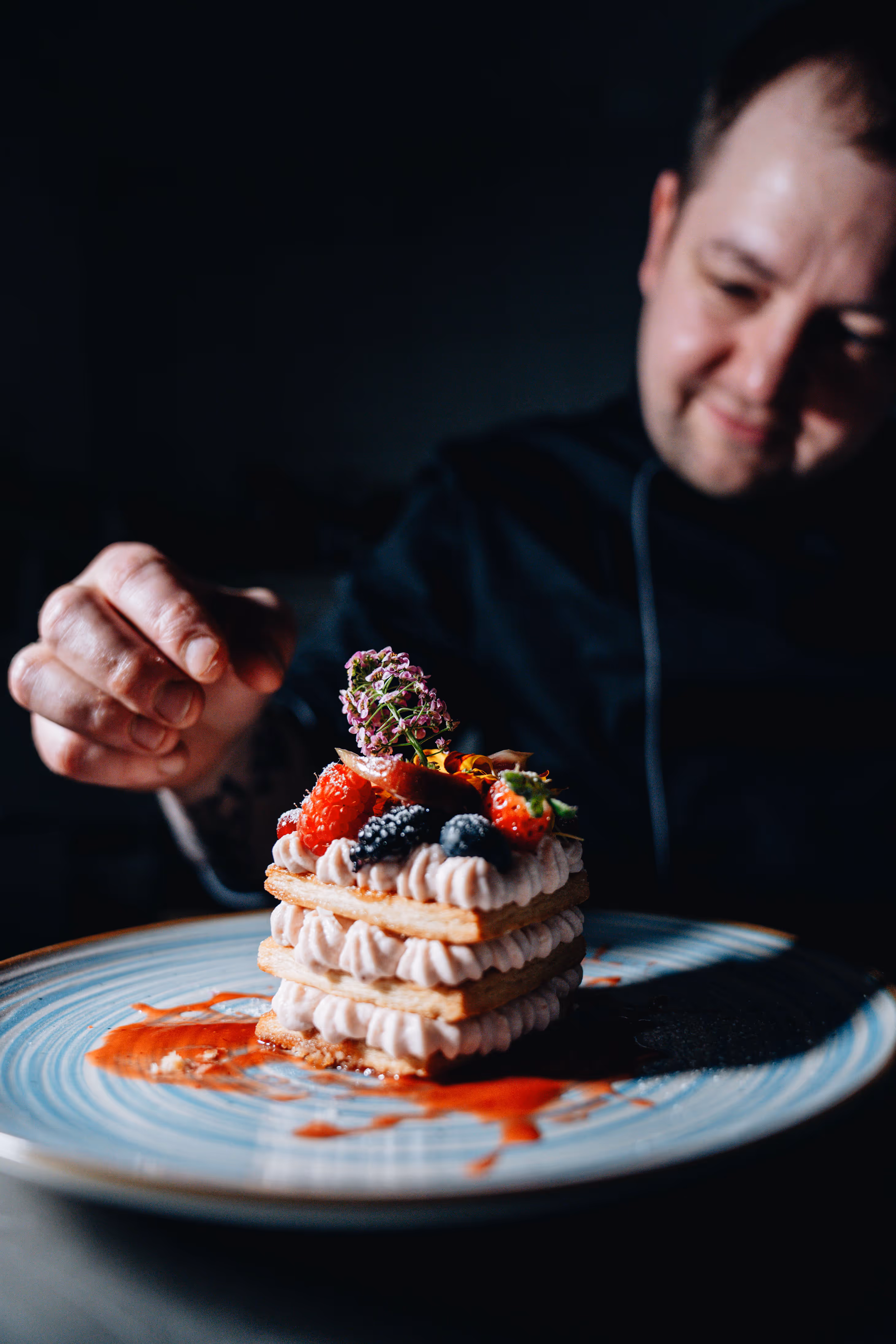 image of plated gourmet dish (for a fine dining restaurant)