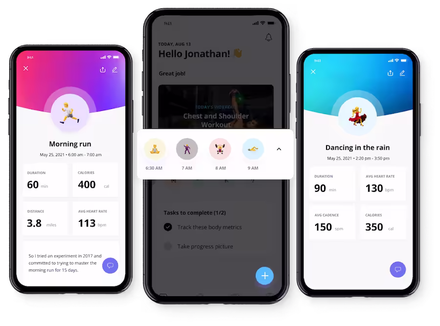 everfit phone UI image