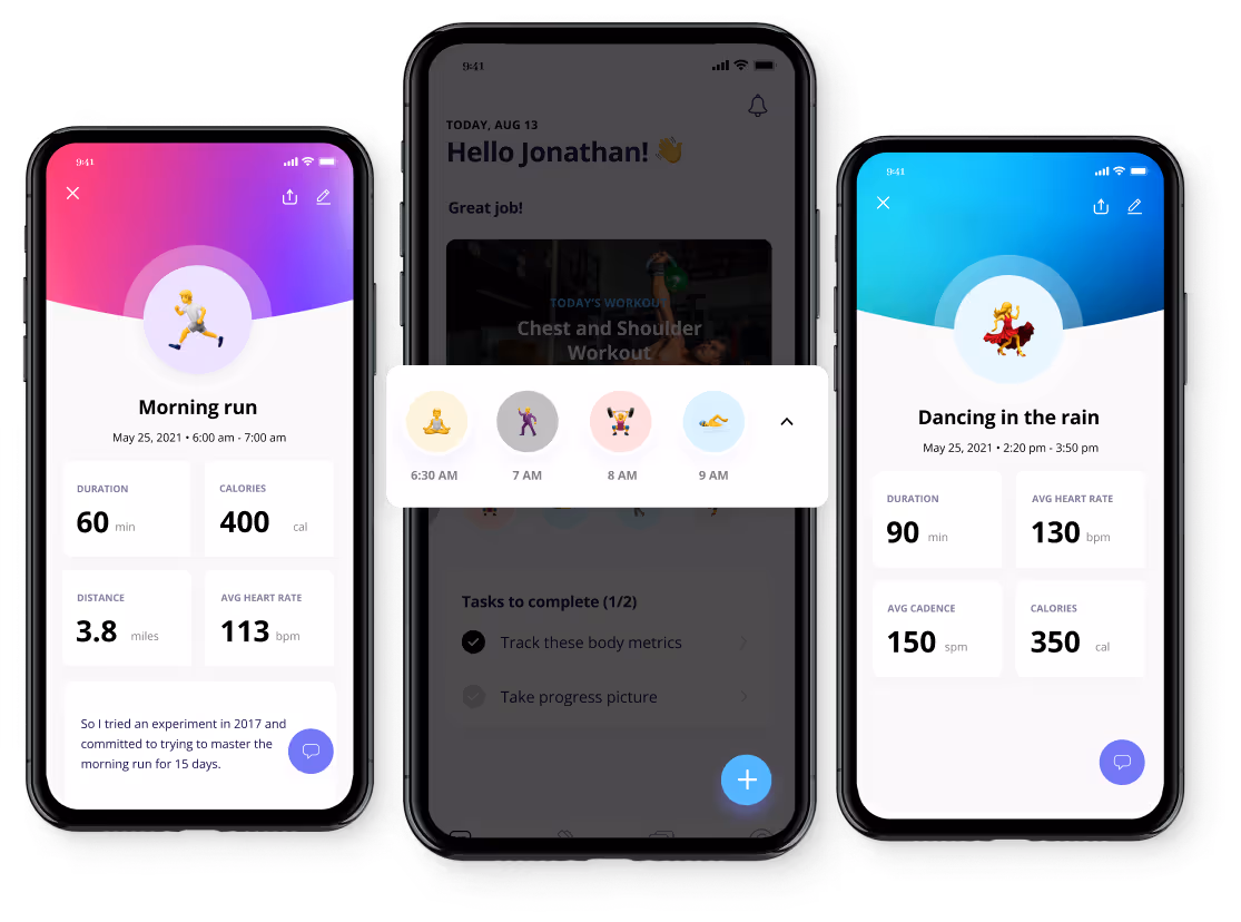 everfit phone UI image