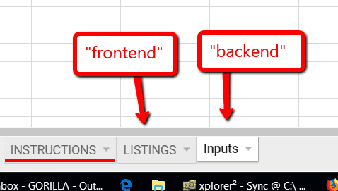 Spreadsheet backend frontend