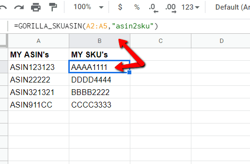 Amazon asin to sku - step 2