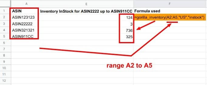 Use closed ranges to list FBA data in bulk