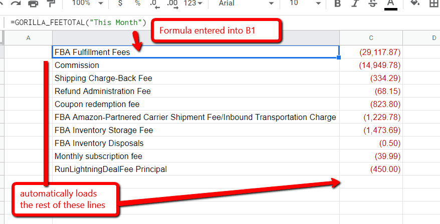 Amazon fees this month gorilla roi formula