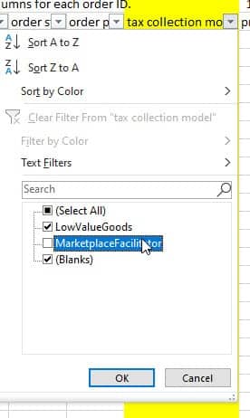 MarketplaceFacilitator excel setting Gorilla ROI