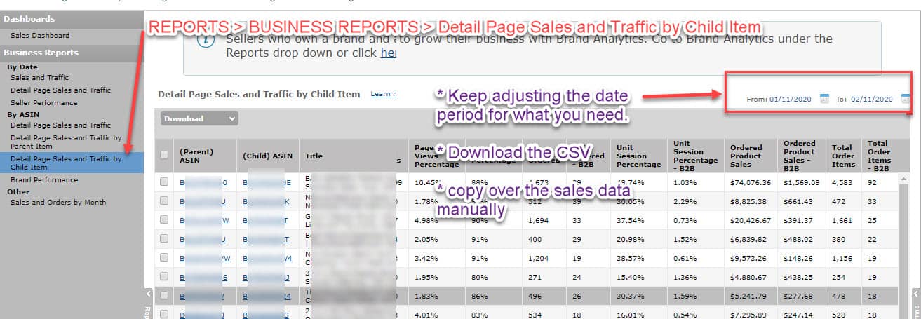 Manual sales tracker Gorilla ROI