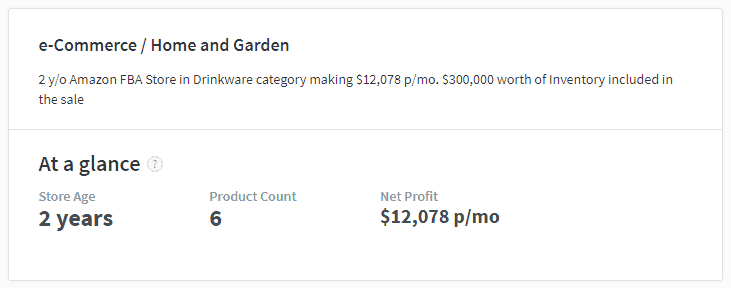 Flippa listing bluepeak fba amazon Gorilla ROI