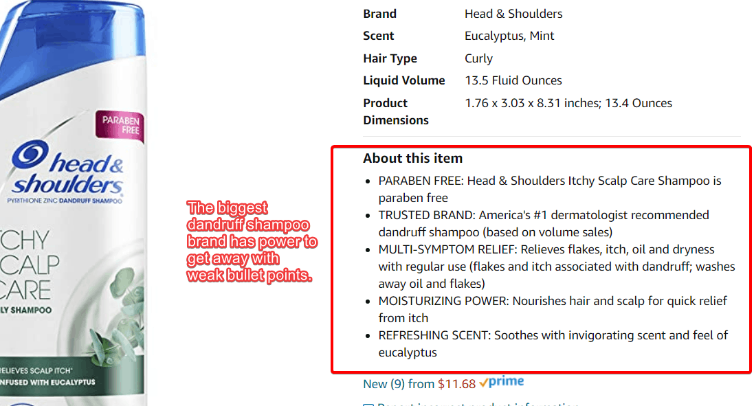 Shampoo listing optimization example 1 Gorilla ROI