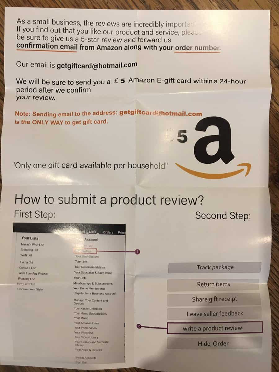 Amazon fake review refund Gorilla ROI