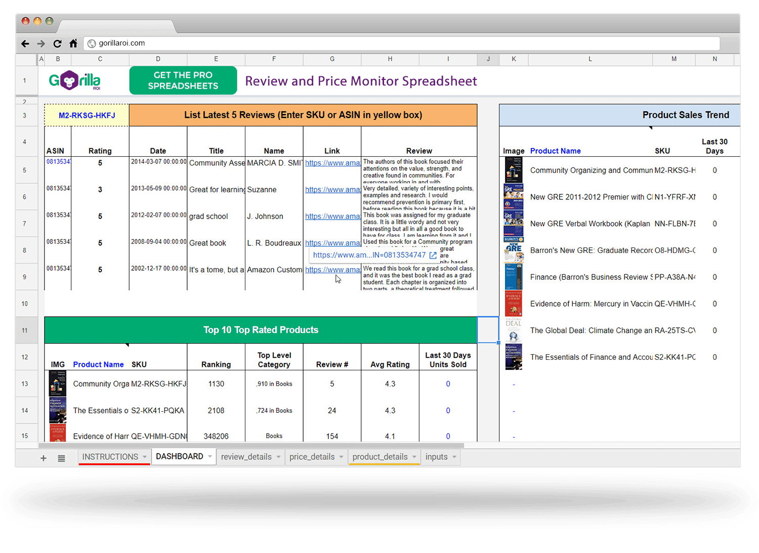 Gorilla roi review price pro spreadsheet templates