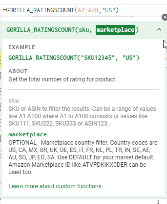 Amazon ratings checker formula