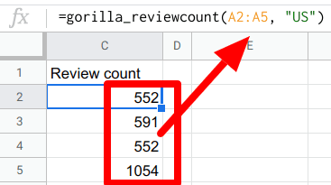 Gorilla review count array in action