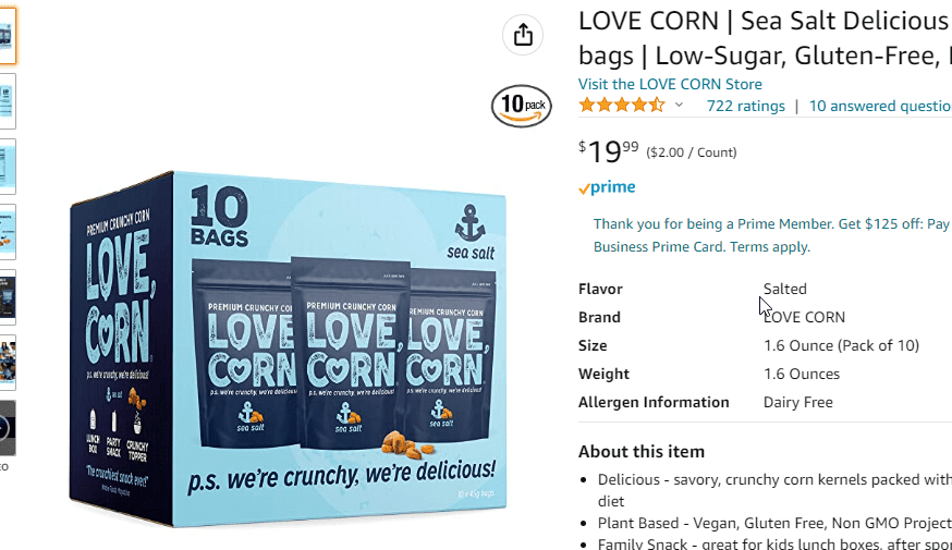 Food chips sell on amazon Gorilla ROI