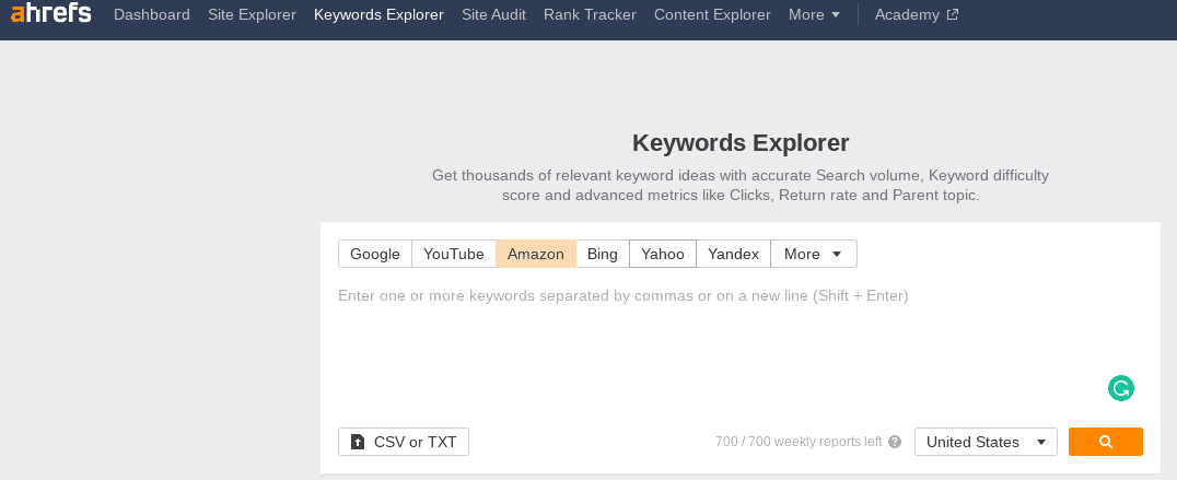 Ahrefs amazon keyword Gorilla ROI