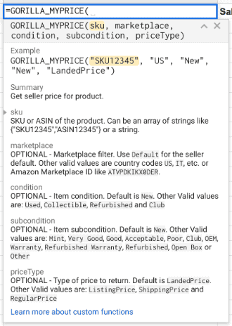 Get the lowest seller price with this function
