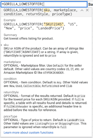 Get lowest offer listing for product