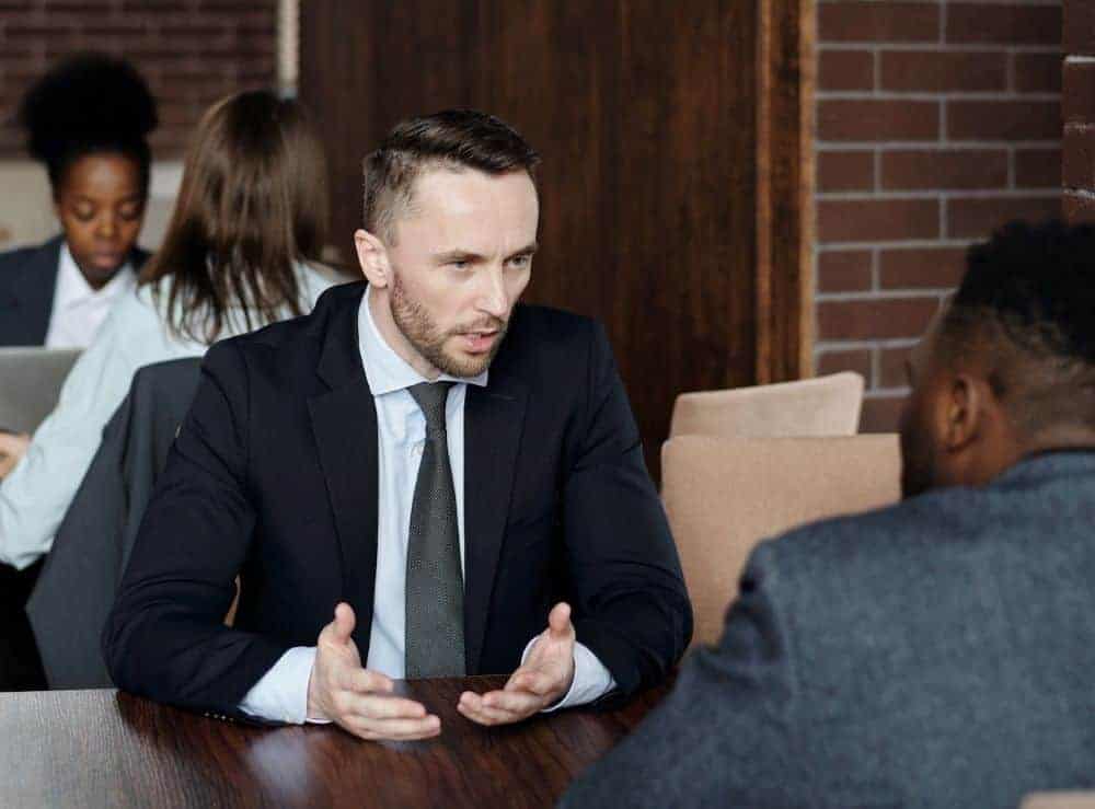 Business man in a business meeting