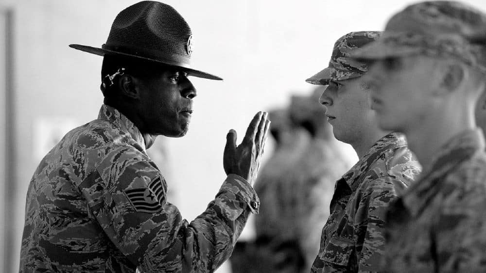 Strict military drill master 