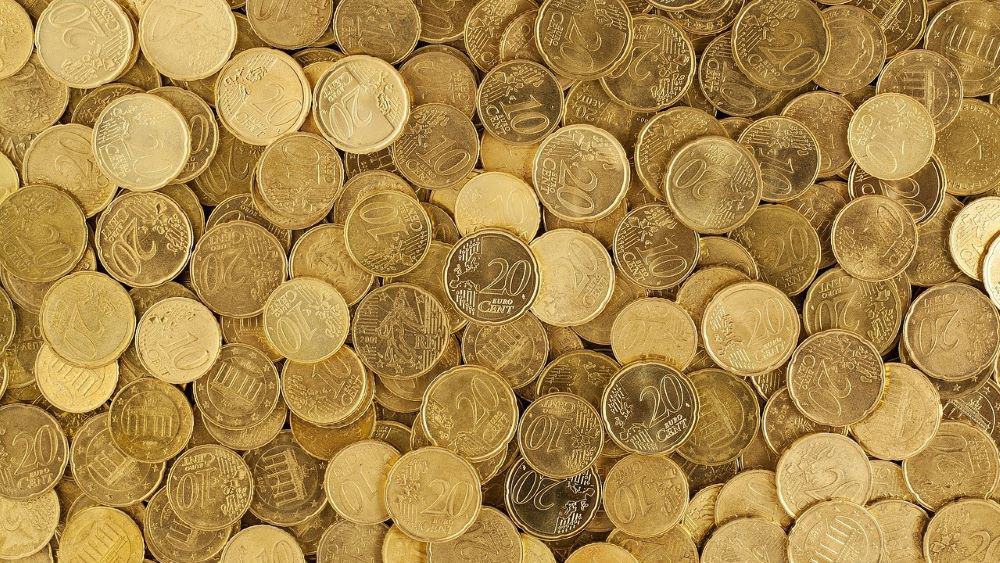 Lots of gold colored coins