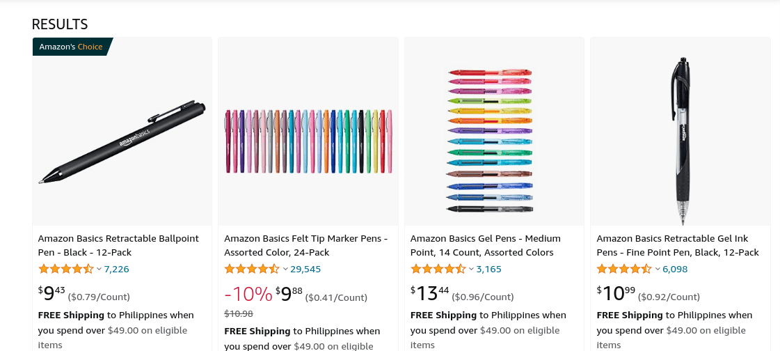 Amazon all categories - amazon basics pens