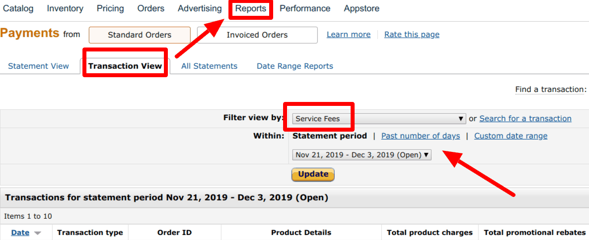 Locate deal fees fba