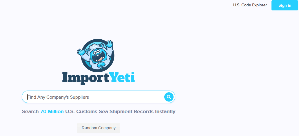 Importyeti minimal website