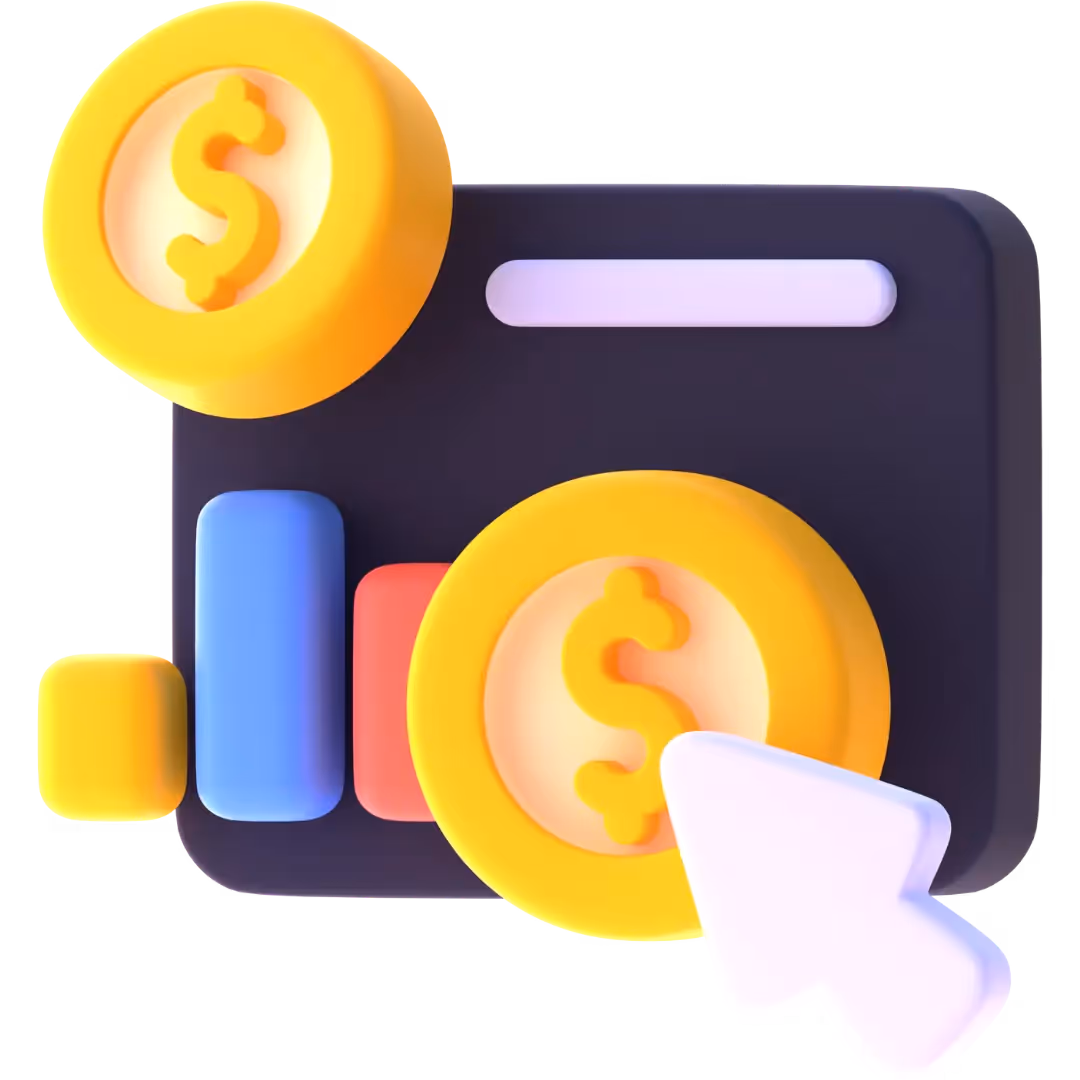 Data charts with bar, line, and pie graphs