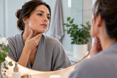 Woman with a defined jawline after PDO thread treatment at a med spa in Ridgefield, Connecticut