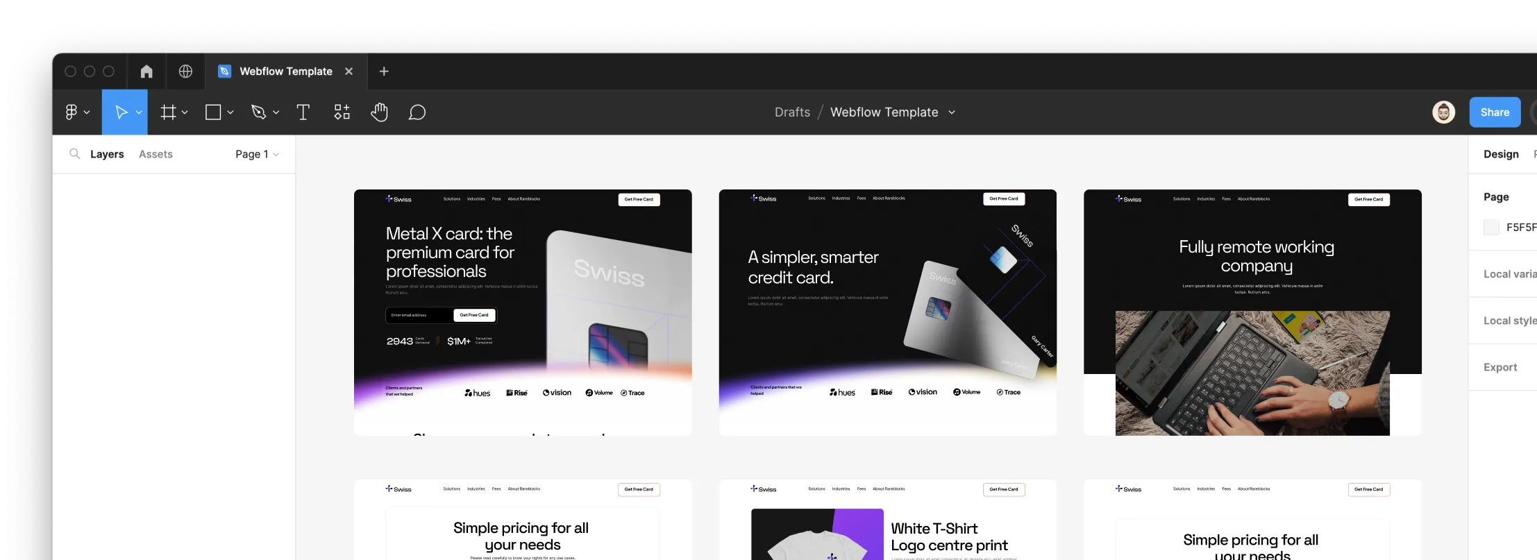 SaaS Webflow Template - Swiss - Created by Wedoflow.com and Azwedo.com