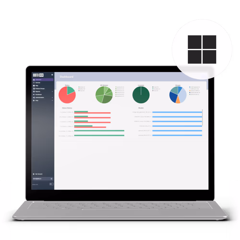 Image showing a Windows laptop running Bento MDM