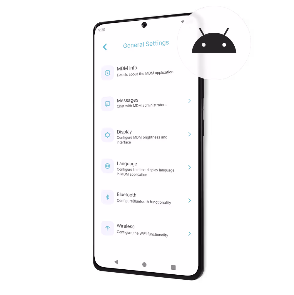 Image showing an Android mobile phone running Bento MDM