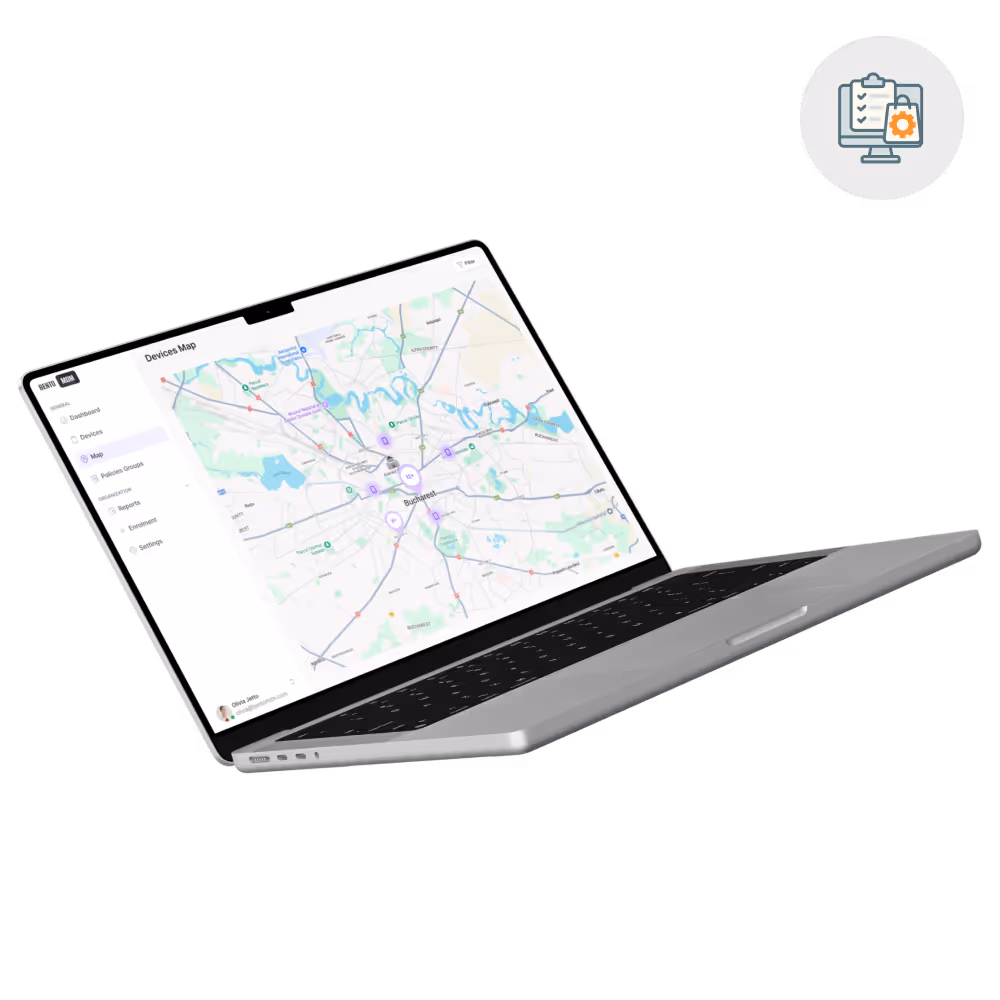 A tablet running Bento MDM