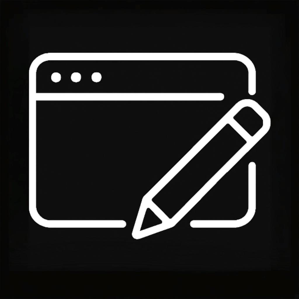 Symbol eines Stifts auf einem Raster – steht für kreatives visuelles und funktionales Webdesign (UX & UI).
