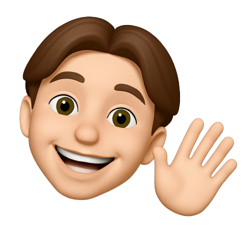 Emoji guy smiling and waving