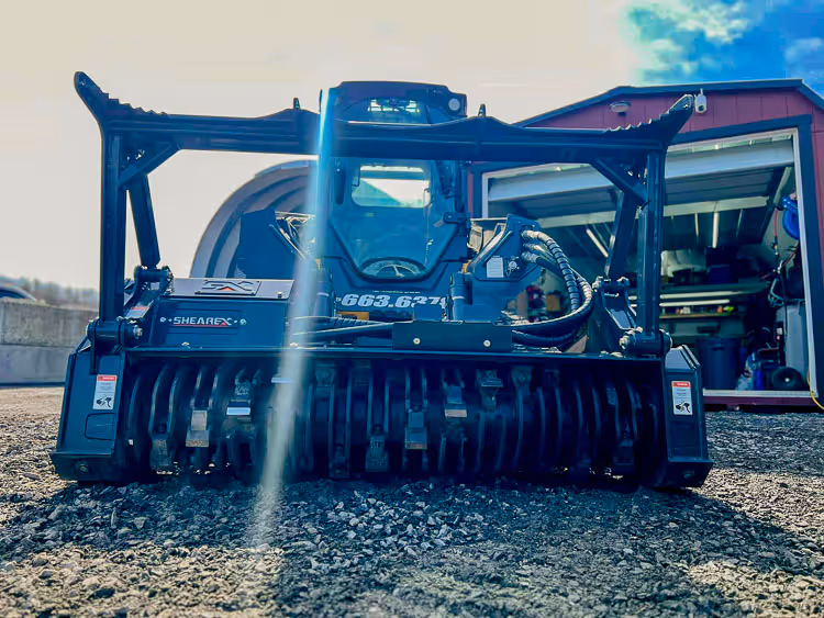 Skidsteer attachment for forestry and mulching