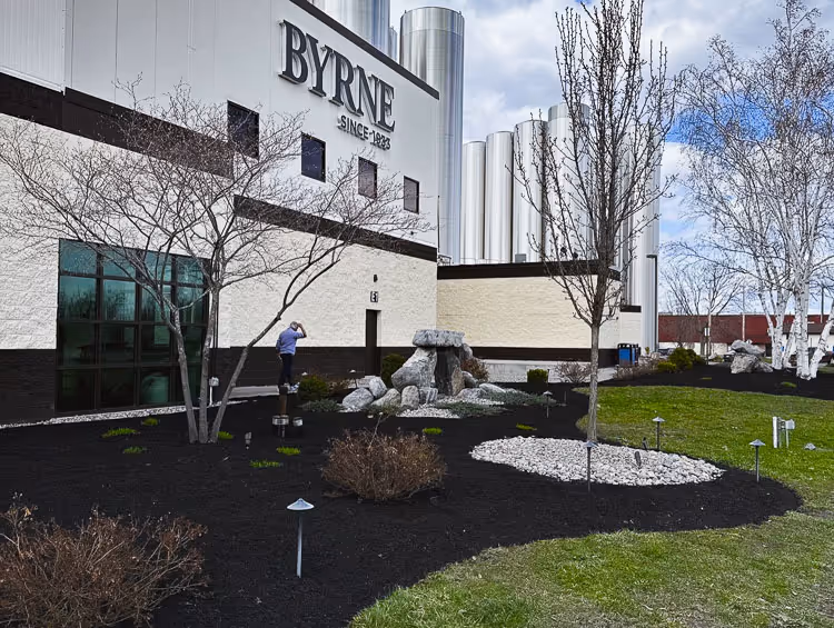 Commercial landscaping outside of the Byrne Dairy corporate office in LaFayette, NY