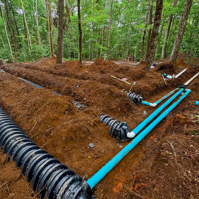 A septic system being installed by PSR in the Dewitt, NY area