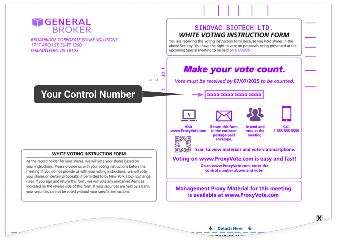 Image depicting voting materials sent by mail illustrating how to find your control number