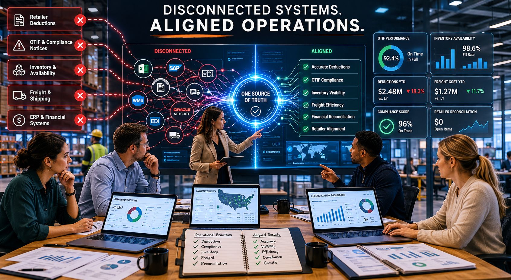 CPG operations teams managing retailer compliance systems and deduction-related workflows.