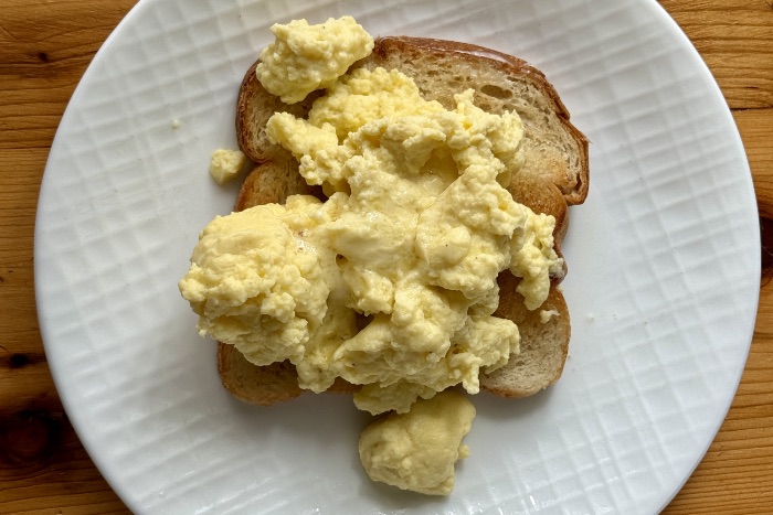 Soft and Fluffy Steam Wand Scrambled Eggs