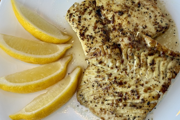 Lemon Garlic Halibut Steaks