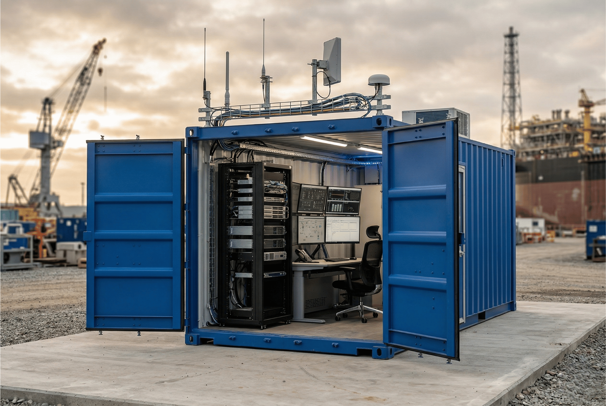 Mobile Control Room containerized command center for industrial commissioning
