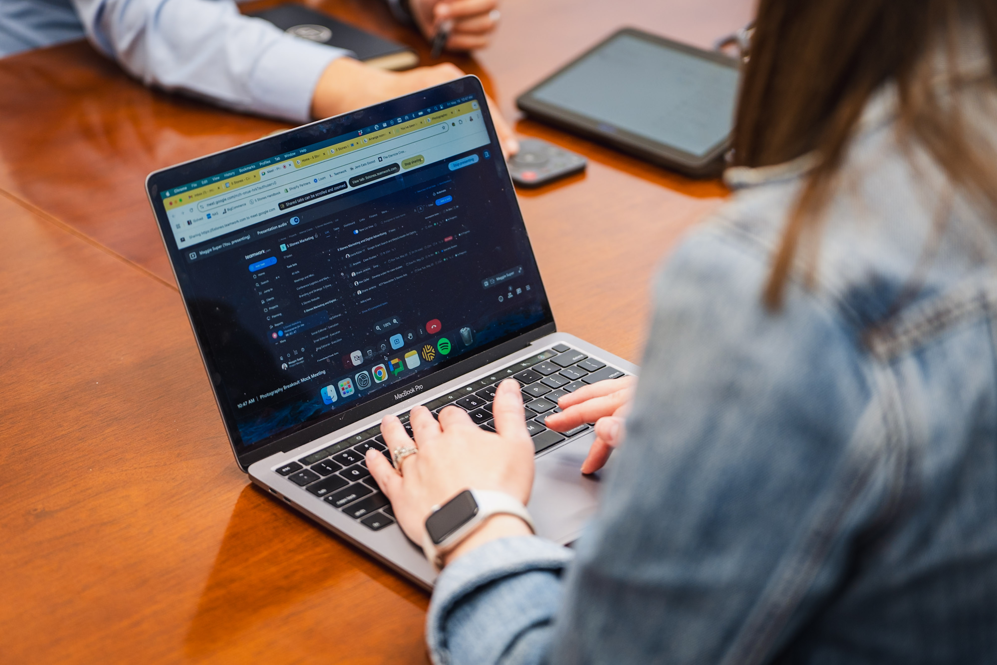 Person looking at laptop screen