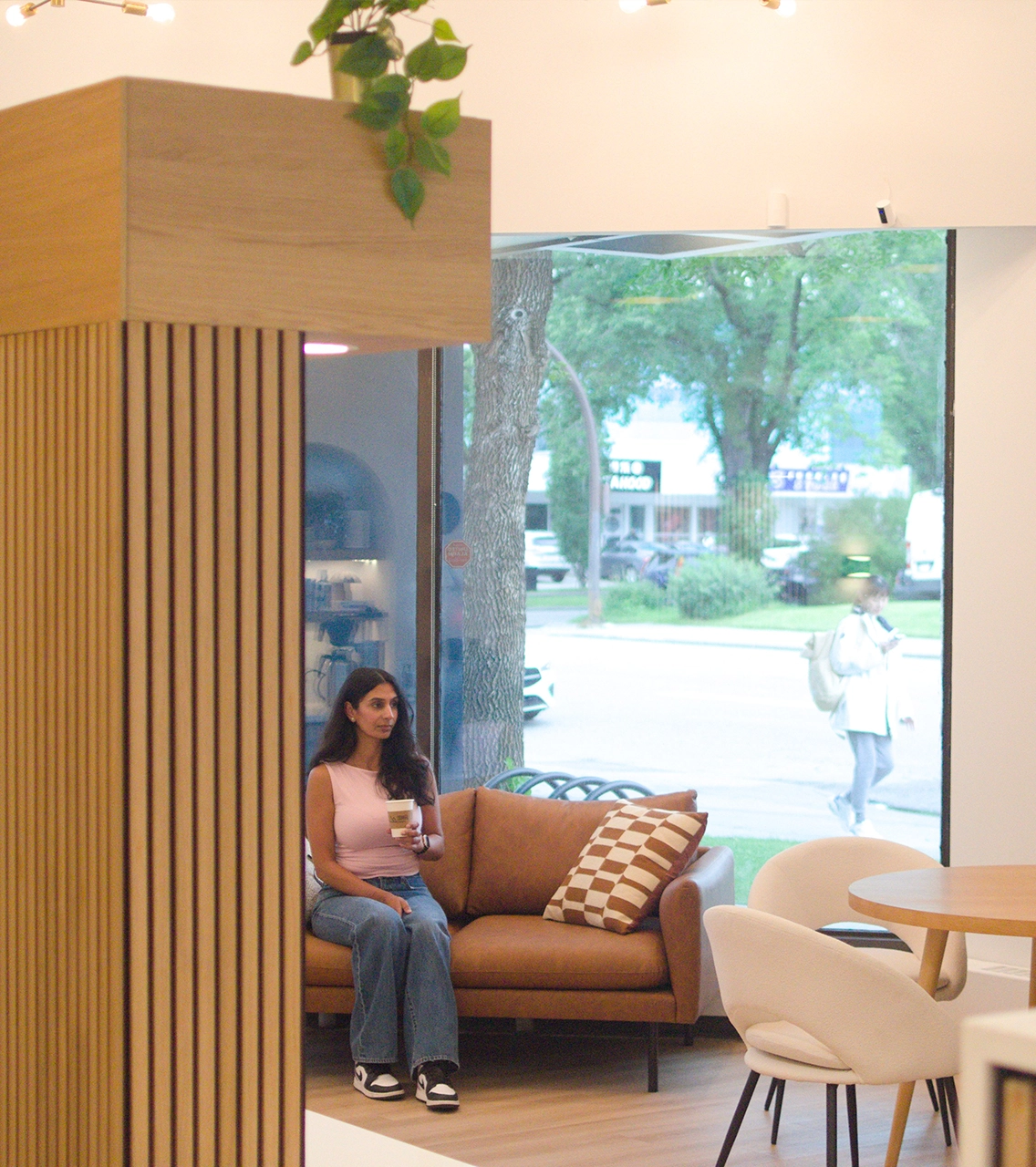 Bright lounge and entrance area at SMiiL Heights gentle dental hygiene clinic in Crescent Heights Calgary