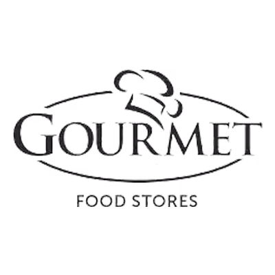 Gourmet Food Stores logo with a chef hat icon above text.