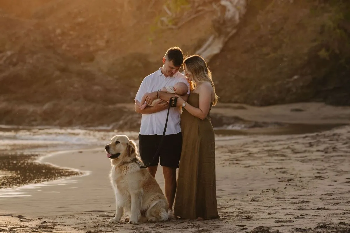 Family dressed for their location