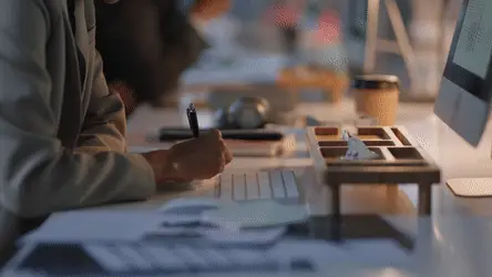 GIF of a woman working at a laptop