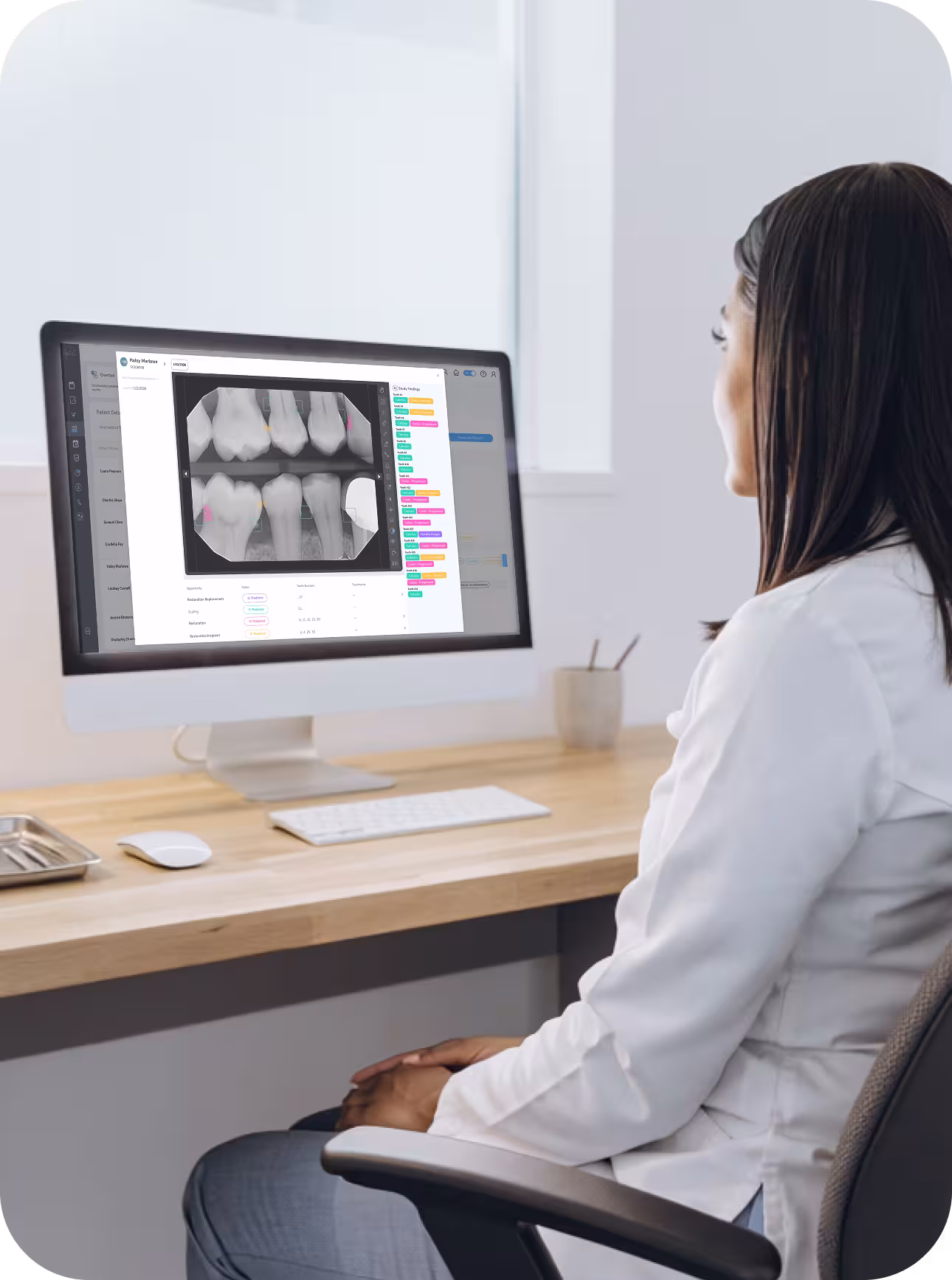 Practice Intelligence dashboard showing dental X-rays