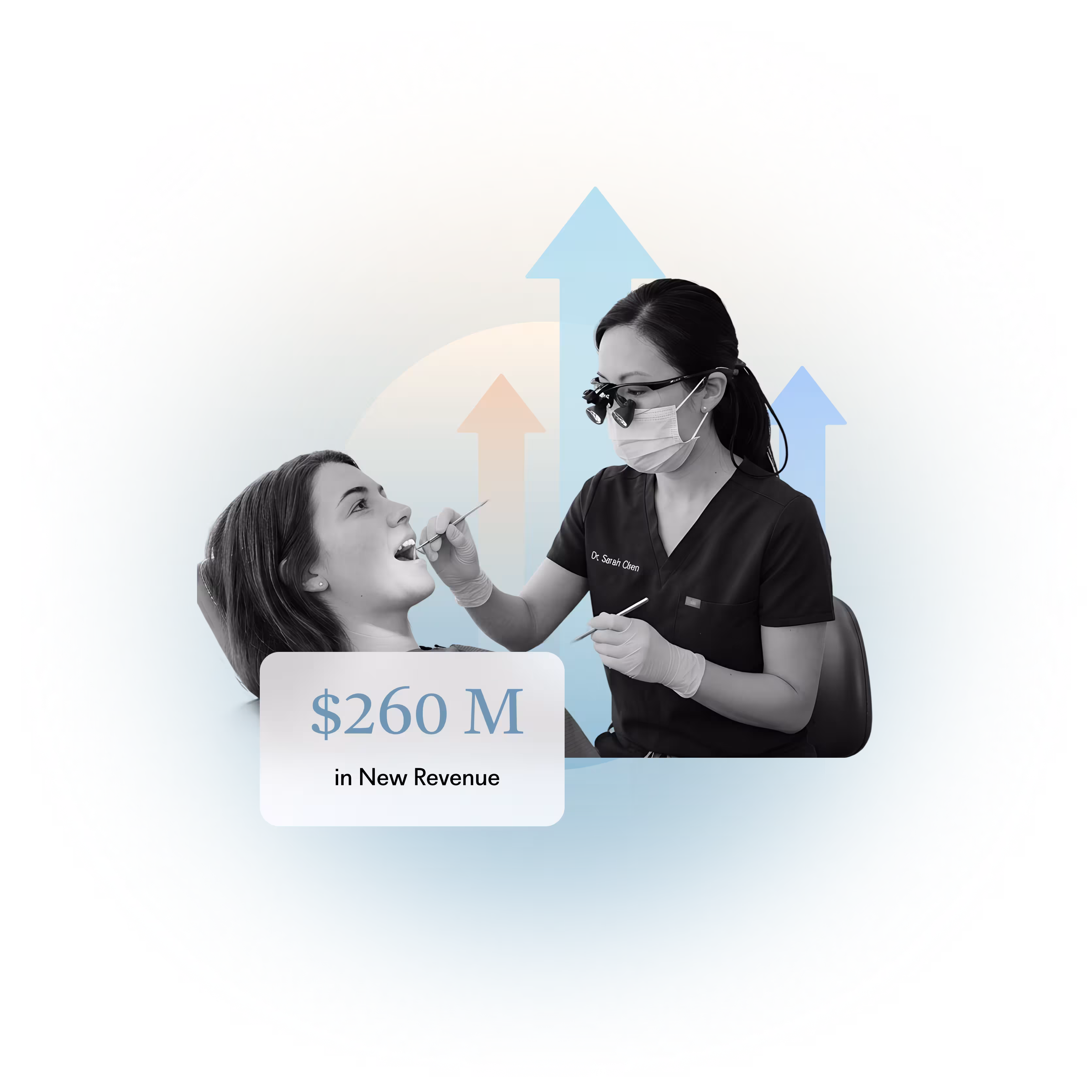 Dental professional presenting Pearl AI diagnosis to patient