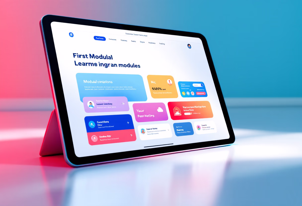 [interface] image of a tablet with an educational app (for edtech)